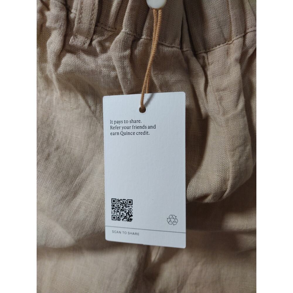 NWT Quince 100% Linen Wide Leg Pants Womens Large Flax Beige Beach Quiet Luxury - Picture 8 of 13